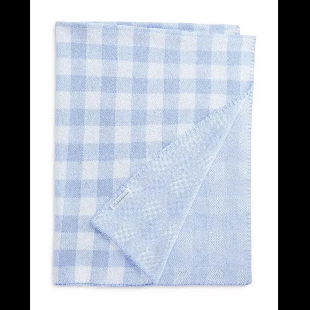 NWT Ralph Lauren Blue Gingham Cotton Blanket - Baby Gift Baby Boy $115